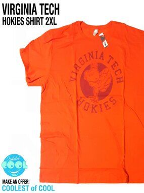 Virginia tech Hokies tshirt 2XL Hokiesbird Classic logo orange size XXL nwt